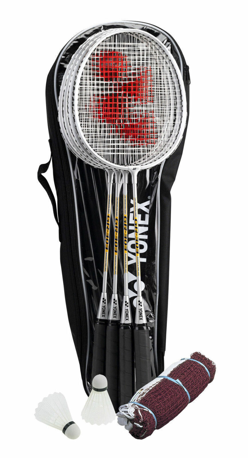 Yonex 4 Players Badminton Racquet Set Racket Shuttlecocks Net