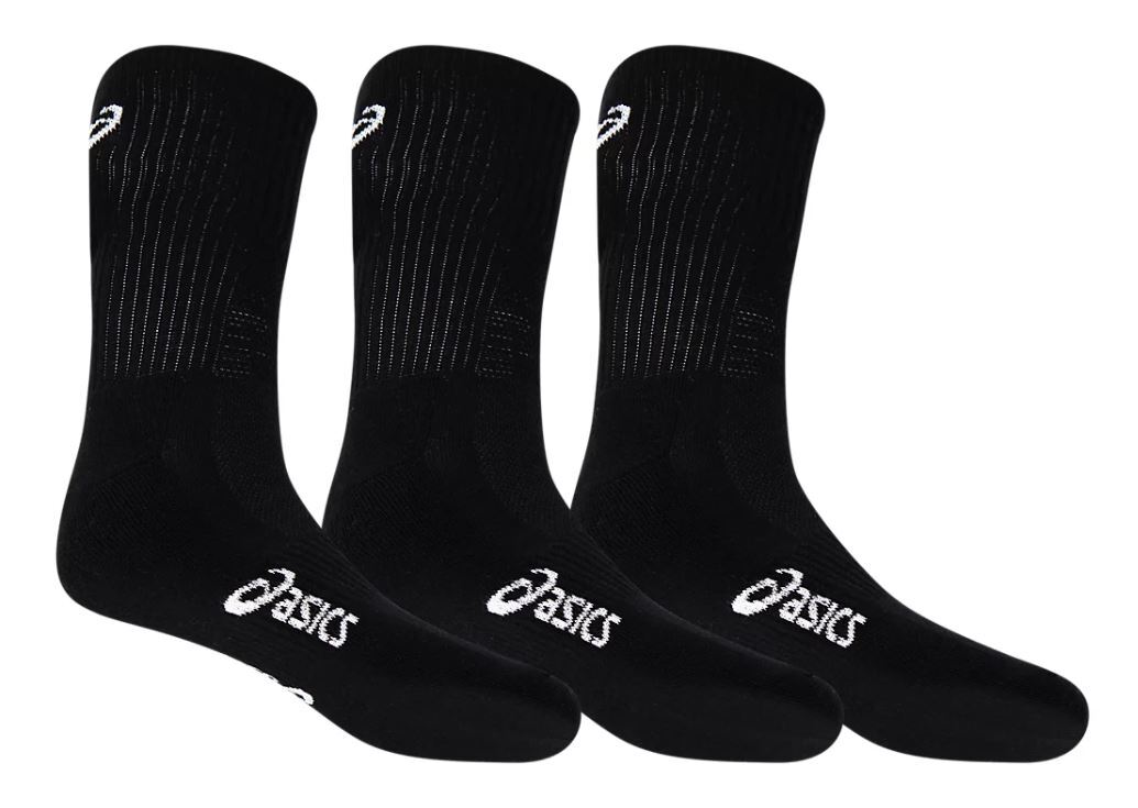 Asics Pace Crew Socks 3 Pack - Black