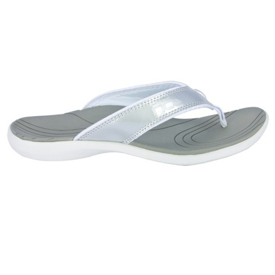 Neat Zori Orthotic Thongs White/Silver - Tennis Direct