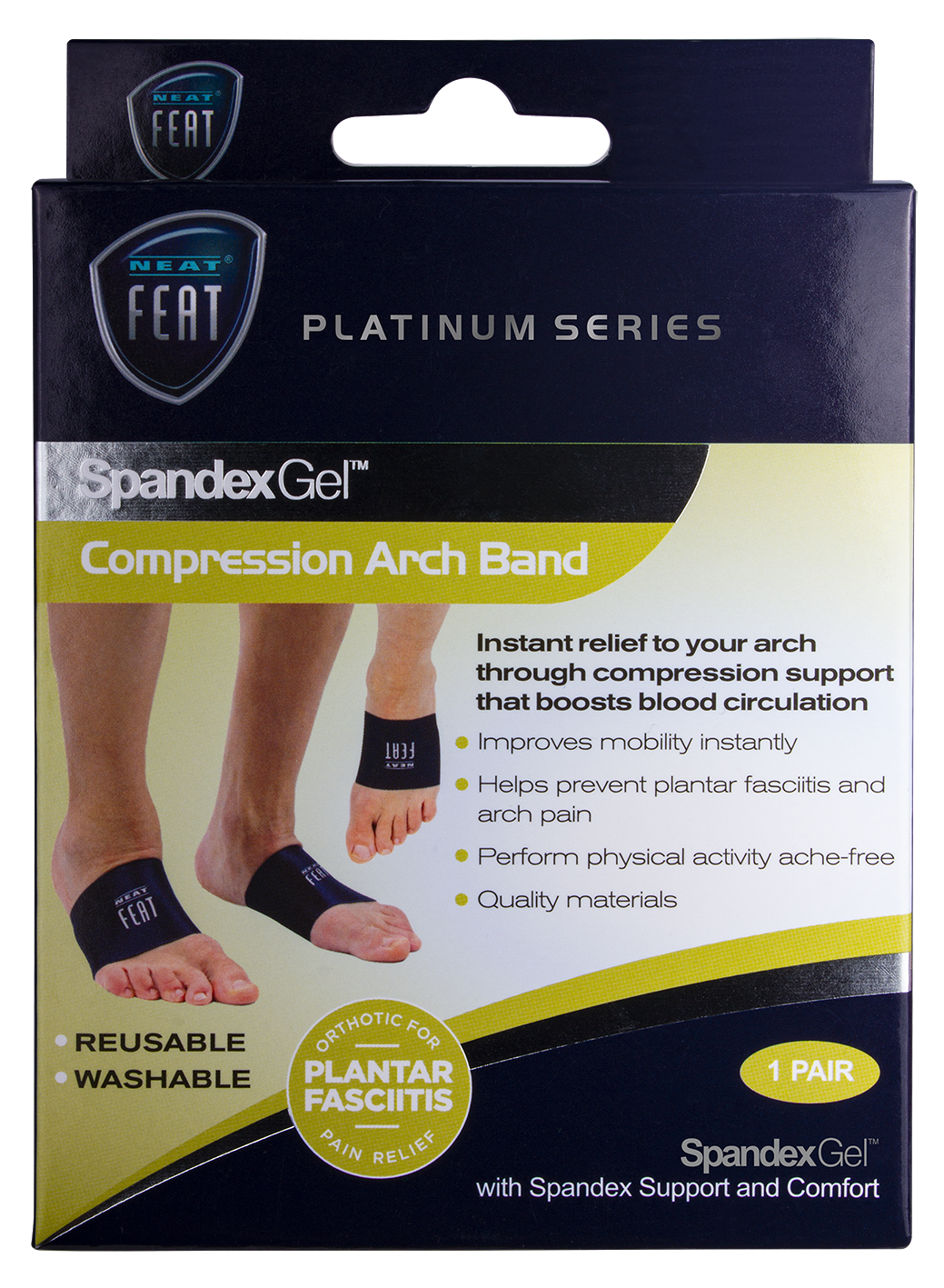 Platinum Series Compression Arch Band For Plantar Fasciitis Size Medium