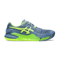 Asics Mens Gel Resolution 9 HC - Steel Blue/Hazard Green image