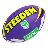 Steeden NRL Neon Supporter Ball - Purple/Lime -Size 5 image