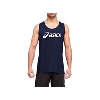 Asics Mens Triblend Training Tank - Peacoat/White image