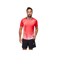 Asics Mens Match Graphic Short Sleeve Top - Red image