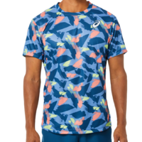 Asics Mens Match Graphic SS Top Indigo  image