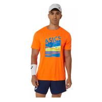 Asics Mens GS Graphic Tee - Shocking Orange  image
