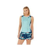 Asics Womens Match Actibreeze Tank - Oasis Green/Light Indigo image