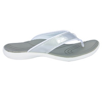 Neat Zori Womens Orthotic Thongs White/Pewter image