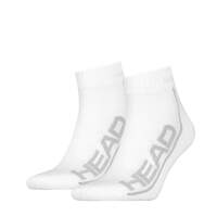 Head Tennis Socks 2P Stripe Quarter - White (Size 35-38) image