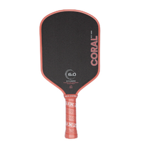 Six Zero Coral 16mm Elongated Pickleball Paddle - Coral Pink image