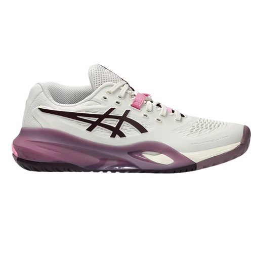 Asics Womens Gel Resolution X (HC) Wide (D) - Soft Oat/Dark Aubergine [Size : US - 6]