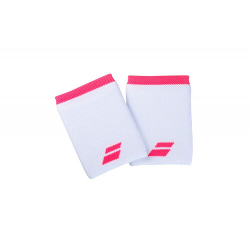 Babolat Logo Wristband Jumbo 2 Pack [Colour: White/Strike Pink]