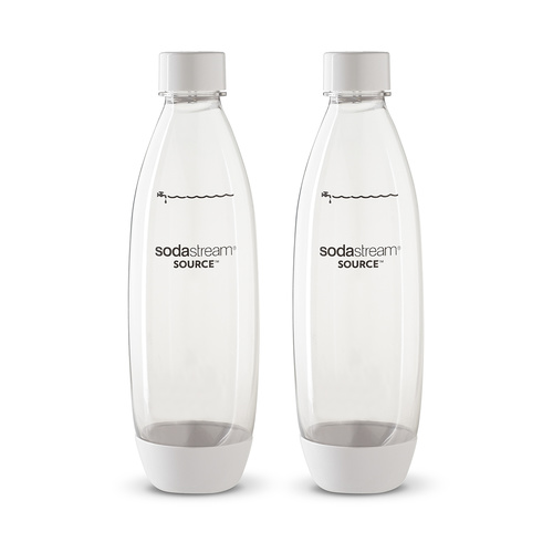 SodaStream Twin Pack of BPA Free Drink Bottles 1Ltr Fuse White