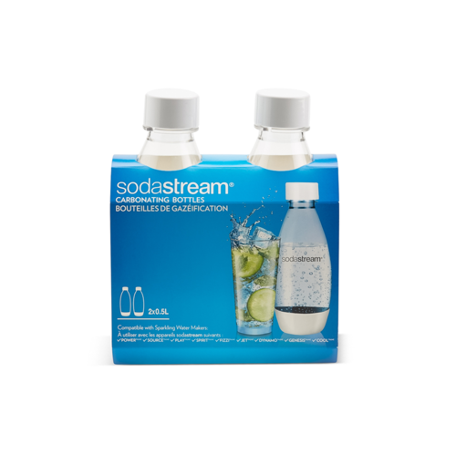 SodaStream 500ml Fuse Carbonating Bottles Twin Pack White
