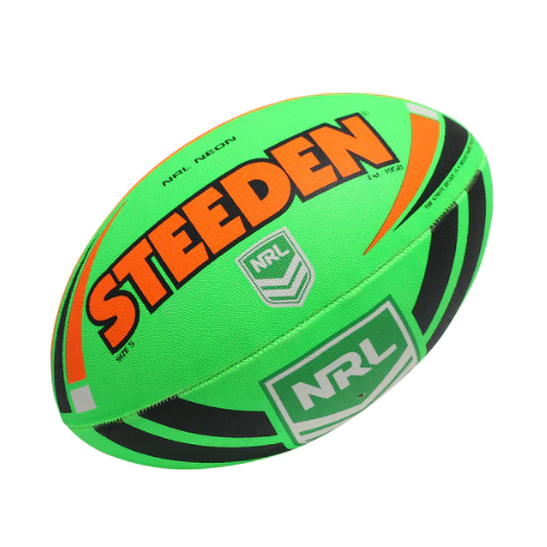 Steeden NRL Neon Supporter Ball - Green/Orange -Size 5