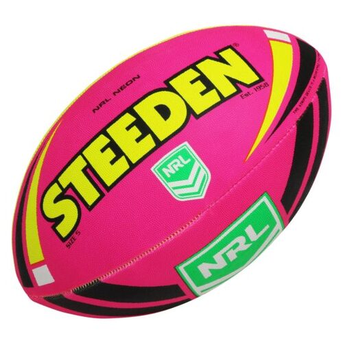 Steeden NRL Neon Supporter Ball - Pink/Yellow - Size 5