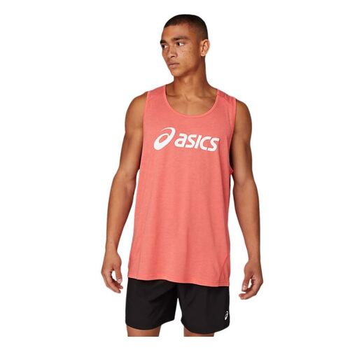 Asics Mens Triblend Training Tank - Red Alert/White [Size : Medium]