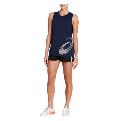 Asics Womens Core Train Graphic Tank - Peacoat Blue [Size : XS]