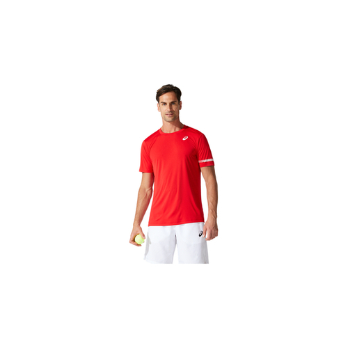 Asics Mens Court Short Sleeve Shirt - Classic Red [Size: Small]