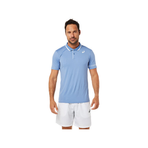 Asics Mens Court Polo Shirt - Blue Harmony [Size : Small]