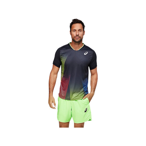 Asics Mens Match Graphic Short Sleeve Top - Black [Size: Small]