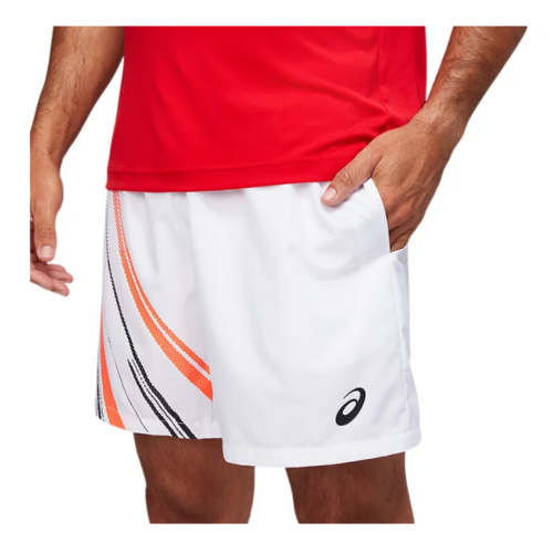 Asics Mens Court Graphic Shorts - White [Size: Medium]