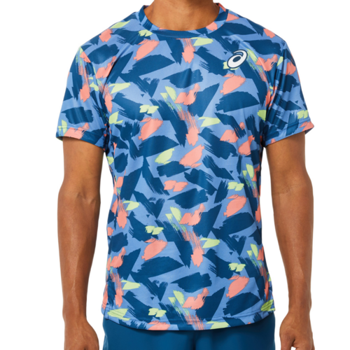 Asics Mens Match Graphic SS Top Indigo - 2022 [Size : US - XL]