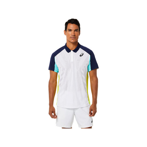 Asics Mens Match Actibreeze Polo Shirt- Brilliant White/Ice Mint [Size : US - Small]