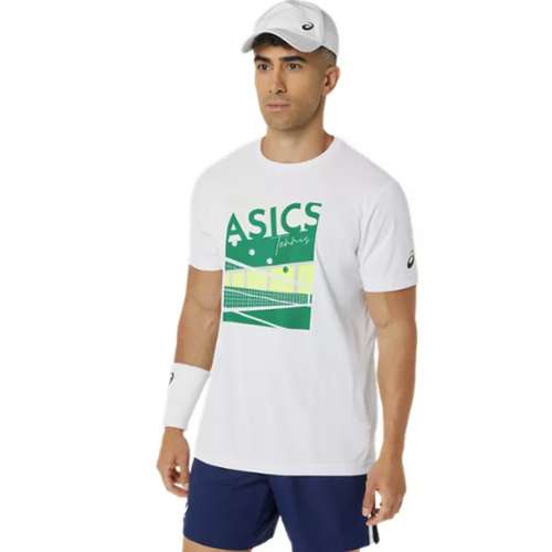 Asics Mens GS Graphic Tee - White [Size : Small]