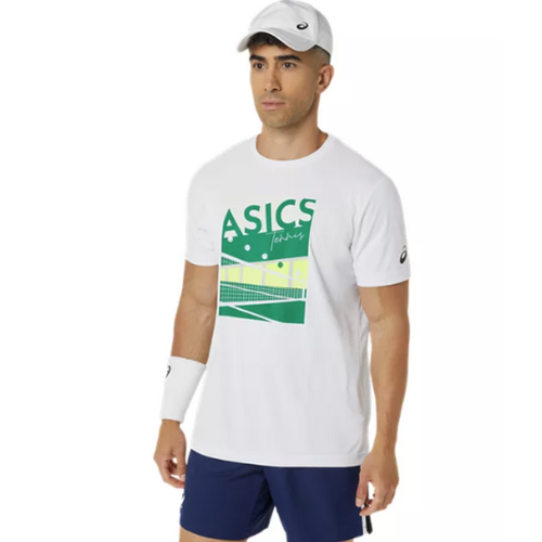 Asics Mens GS Graphic Tee - White [Size : X-Small]