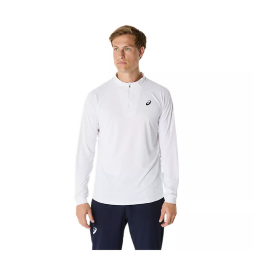 Asics MensMatch Long Sleeve 1/2 Zip Top - White [Size : US - Small]