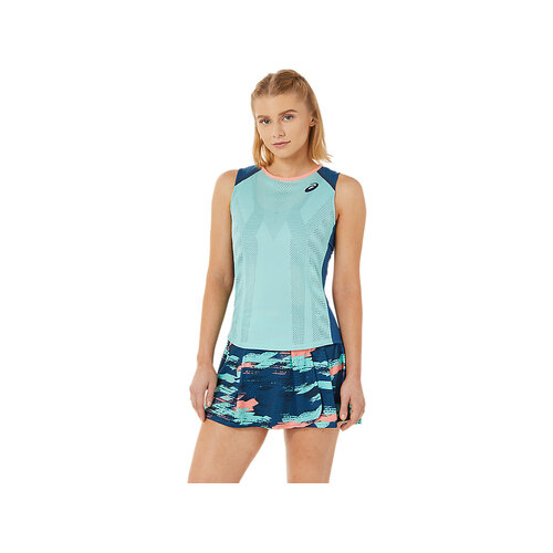 Asics Womens Match Actibreeze Tank - Oasis Green/Light Indigo [Size : US - Medium]