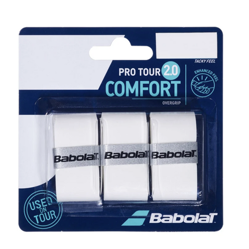 Babolat Pro Tour 2.0 Overgrip 3 Pack - White