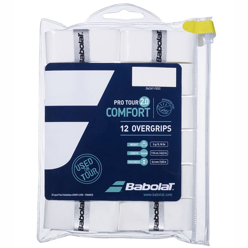 Babolat Pro Tour 2.0 Overgrip 12 Pack - White 