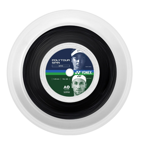 Yonex Poly Tour Spin 1.25/16L Black - 200m Coil 