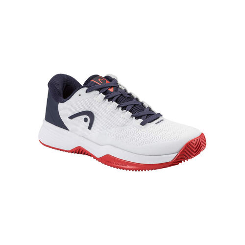 Head Revolt Pro 5.0 (Clay) Junior Tennis Shoes - White/Navy/Red [Size : US - 2]