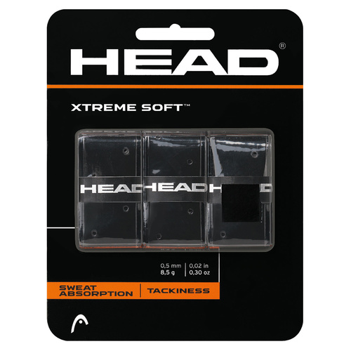 Head Xtreme Soft Overgrip Pack Of 3 Various Colours [Colour: Black]