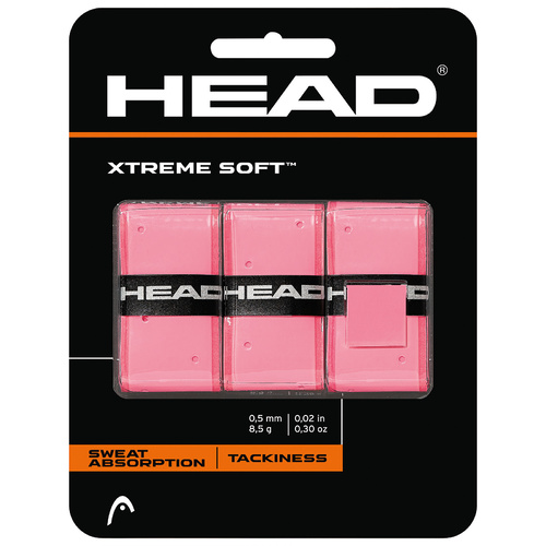 Head Xtreme Soft Overgrip Pack Of 3 Various Colours [Colour: Pink]