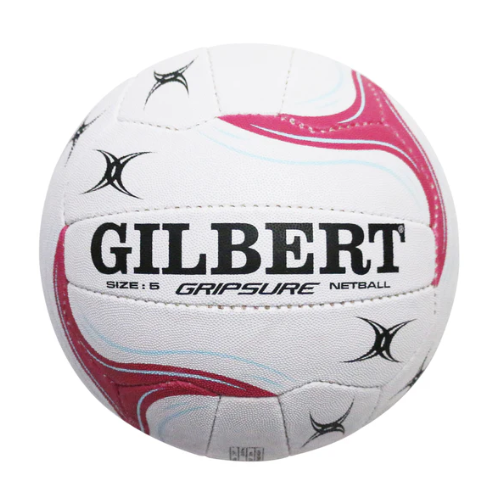 Gilbert Gripsure Match Netball (White/Pink/Green) - Size 5