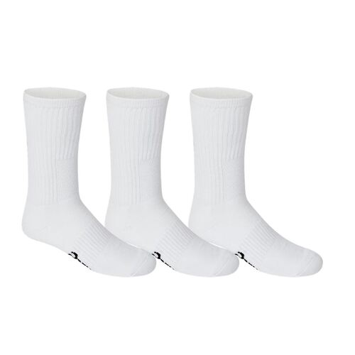 Asics Pace Crew Socks 3 Pack - White [Size : 12+]
