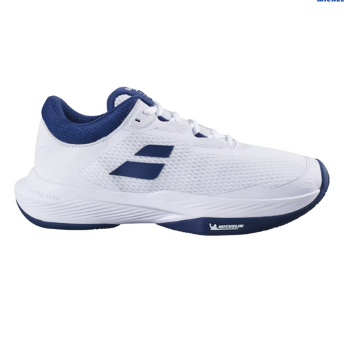 Babolat Mens SXF 4 (Clay) Wide - White/Blue [Size : US - 8.5]