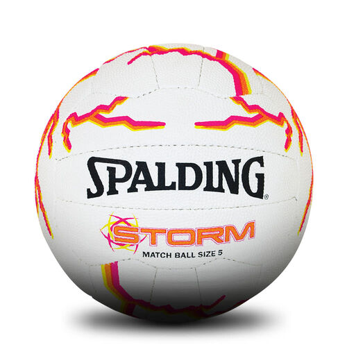 Spalding Storm Match Netball Pink & Orange Size 5