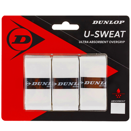 Dunlop U-Sweat Overgrip 3pk - White 