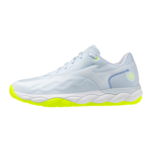Mizuno Womens Wave Enforce Court (AC) - Ice/Yellow/Water [Size : US - 7]
