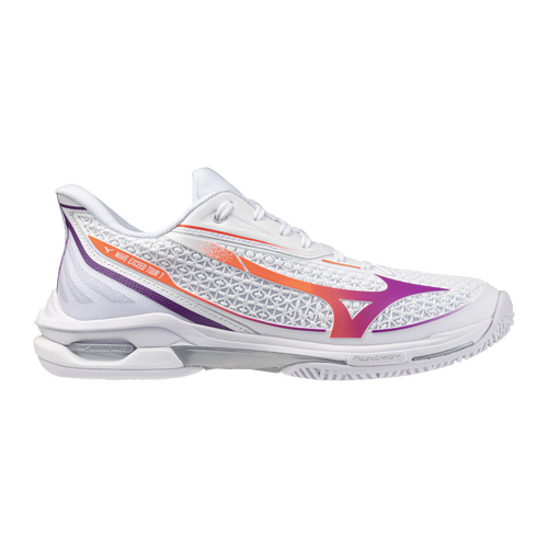 Mizuno Womens Wave Exceed Tour 7 (AC) - White/Lava/Dahlia [Size : US - 7]