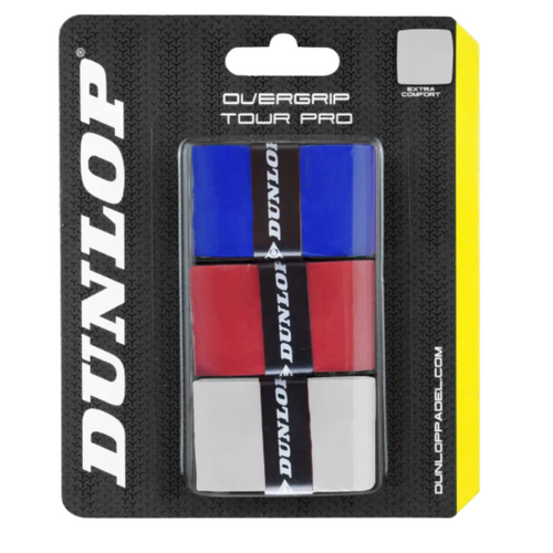 Dunlop Tour Pro 3 Pack Padel Overgrips - Mixed Colours
