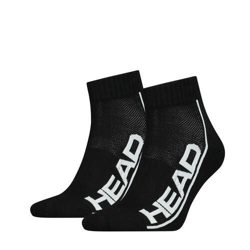 Head Tennis Socks 2P Stripe Quarter - Black (Size 35-38)