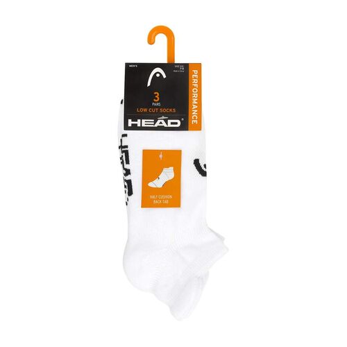 Head Mens Low Cut Socks 3 Pack - White