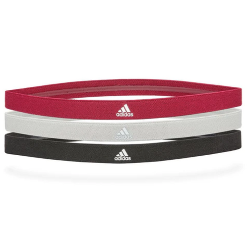 Adidas Sports Hair Bands (3 Pack) [Colours: Black/Grey/Burgandy]