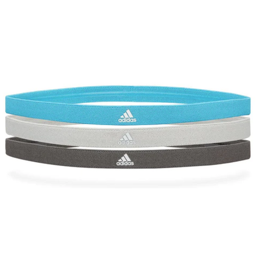 Adidas Sports Hair Bands (3 Pack) [Colours: Grey/Grey/Blue]